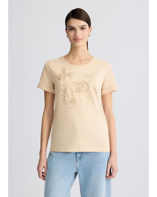 Liu Jo T-shirt In Cotone Con Logo di Liu Jo in Blue