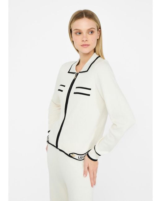 Liu Jo Cardigan Con Zip di Liu Jo in White