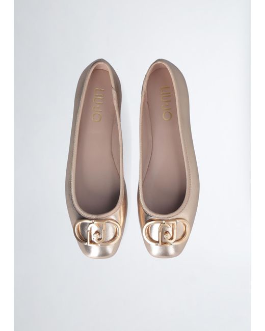 Liu Jo Ballerine In Pelle Laminata di Liu Jo in Natural