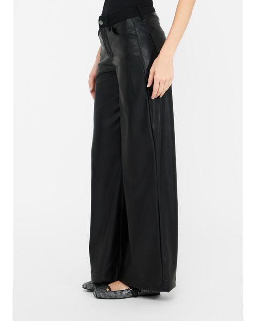 Liu Jo Black Liu Jo Flare-Hose Aus Beschichtetem Gewebe