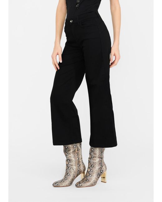 Liu Jo Jeans Flare Cropped Liu Jo Better di Liu Jo in Black