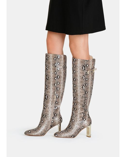 Liu Jo White Liu Jo Hoher Stiefel Mit Python-Print