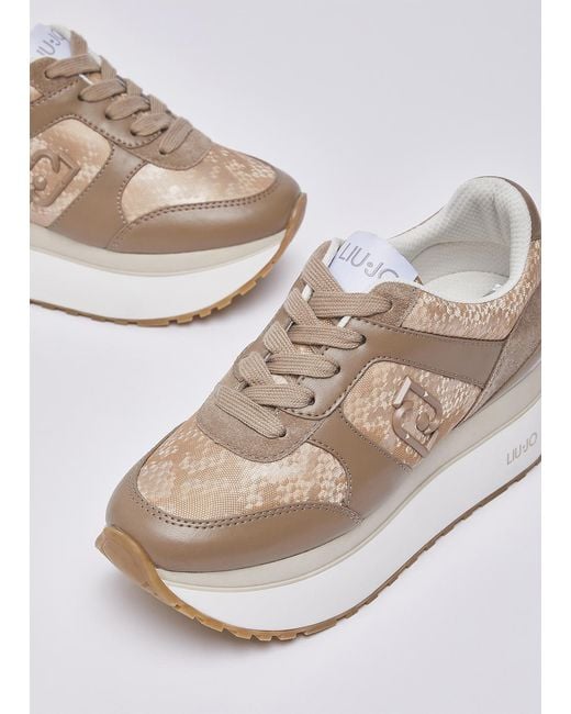 Sneakers Super Plateforme Effet Python Liu Jo en coloris White