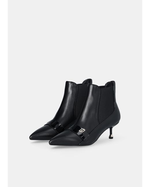 Liu Jo Bottines En Cuir À Talon Bas Liu Jo en coloris Black