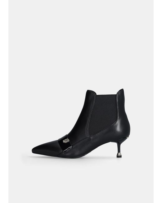 Liu Jo Bottines En Cuir À Talon Bas Liu Jo en coloris Black