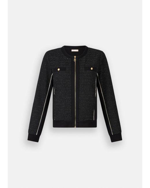 Liu Jo Black Liu Jo Jacke Aus Sweatstoff Und Bouclé