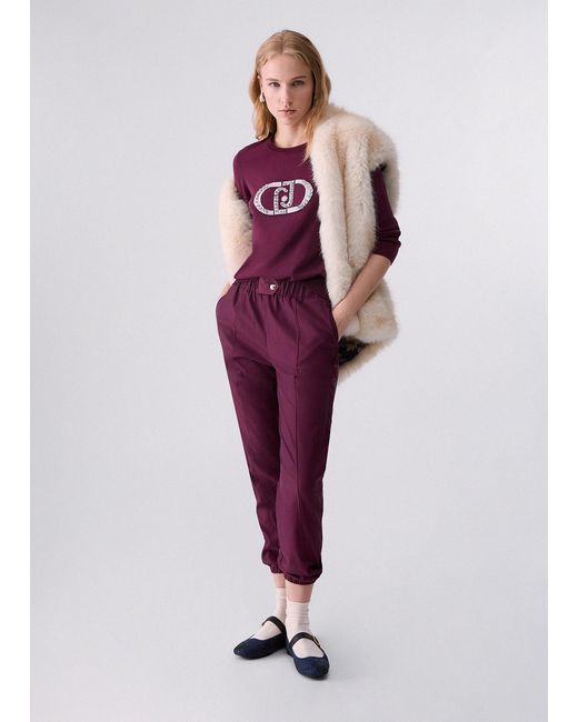 Pull Avec Logo Monogramme Liu Jo en coloris Red