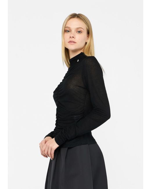 Liu Jo Top Froncé En Laine Mélangée Liu Jo en coloris Black