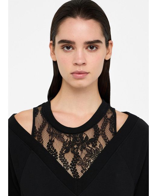 Liu Jo Black Liu Jo Sweatkleid Mit Spitze