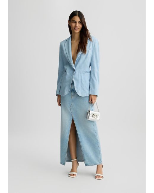 Liu Jo Blazer In Denim Gessato di Liu Jo in Blue