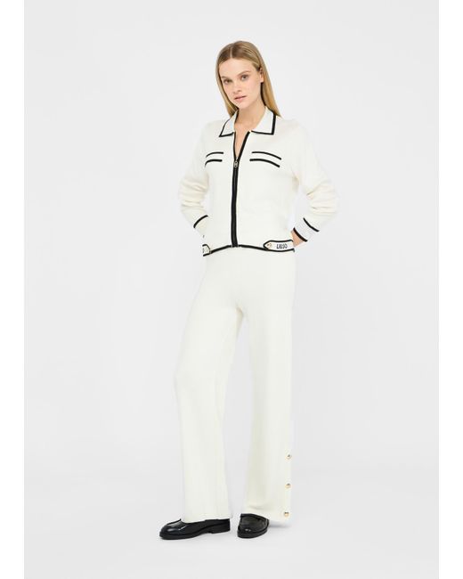 Liu Jo Cardigan Con Zip di Liu Jo in White