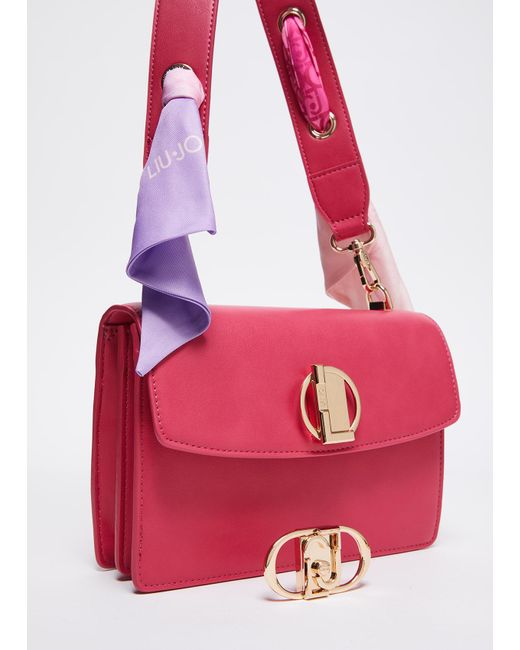 Liu Jo Borsa A Spalla Con Foulard di Liu Jo in Red