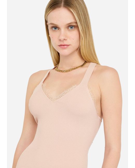 Liu Jo Robe Longue En Maille Liu Jo en coloris White