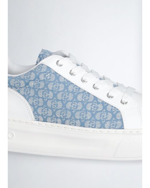Liu Jo Sneakers Monogram In Pelle di Liu Jo in Blue