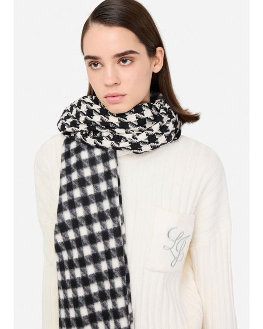 Liu Jo White Liu Jo Jacquard-Stola Mit Vichy-Muster