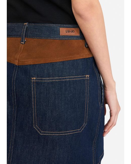 Liu Jo Blue Liu Jo Minirock Aus Denim Mit Wildledereinsatz
