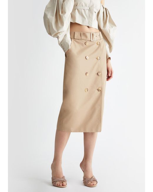 Liu Jo Gonna Longuette In Gabardine di Liu Jo in Natural