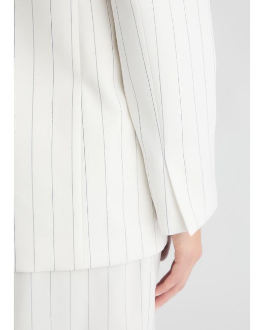 Liu Jo Blazer Doppiopetto Gessato di Liu Jo in White