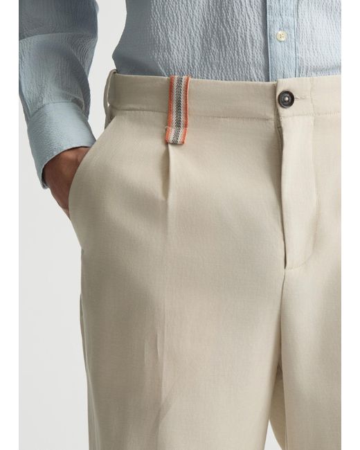 Liu Jo Pantaloni Jacquard In Misto Lino di Liu Jo in White da Uomo