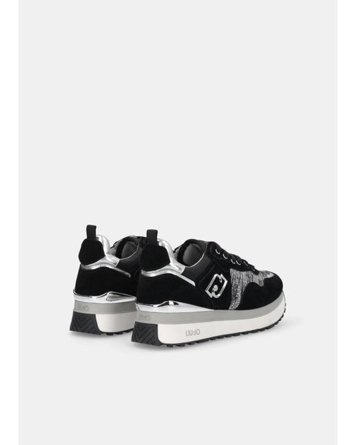 Liu Jo White Liu Jo Plateau-Sneaker Mit Beschichteter Optik