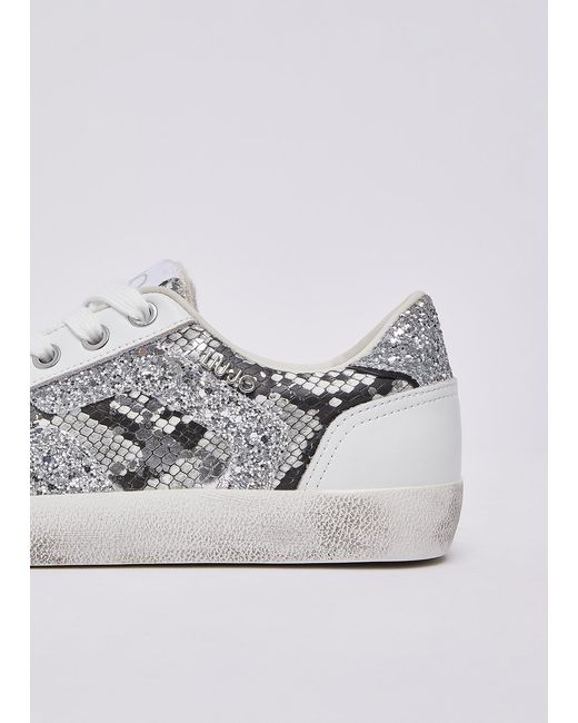 Baskets À Paillettes Effet Python Liu Jo en coloris White