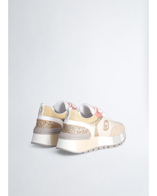 Liu Jo Sneakers Platform Con Glitter E Paillettes di Liu Jo in White