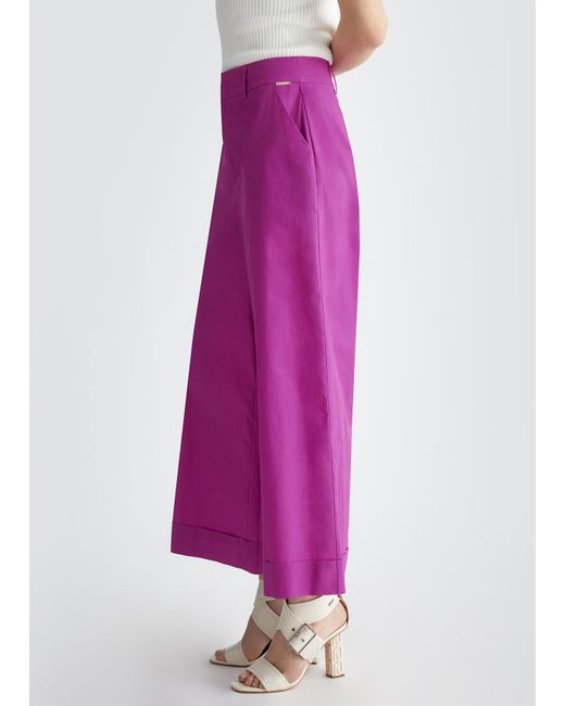 Liu Jo Pantalon Cropped En Popeline Liu Jo en coloris Purple