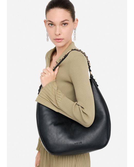 Liu Jo Borsa Hobo Grande Con Catena di Liu Jo in Natural
