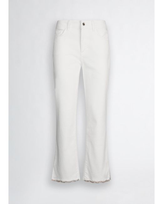 Liu Jo Jeans Bootcut Bottom Up Con Strass di Liu Jo in White