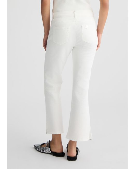 Liu Jo Jeans Bootcut Bottom Up Con Strass di Liu Jo in White