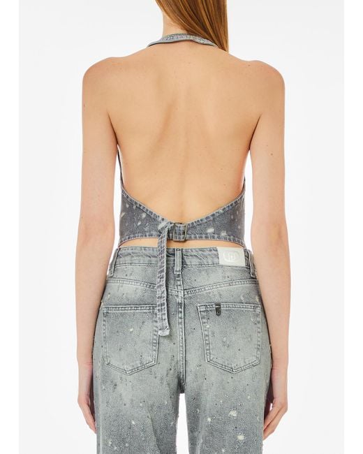 Liu Jo Blue Liu Jo Jeansweste Mit Strass