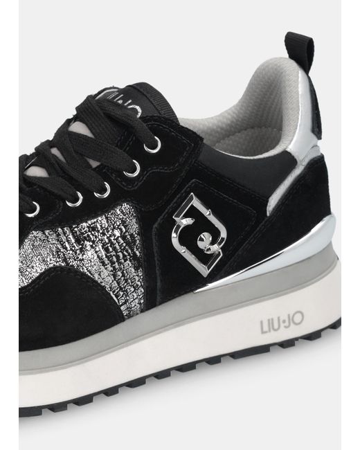 Liu Jo White Liu Jo Plateau-Sneaker Mit Beschichteter Optik