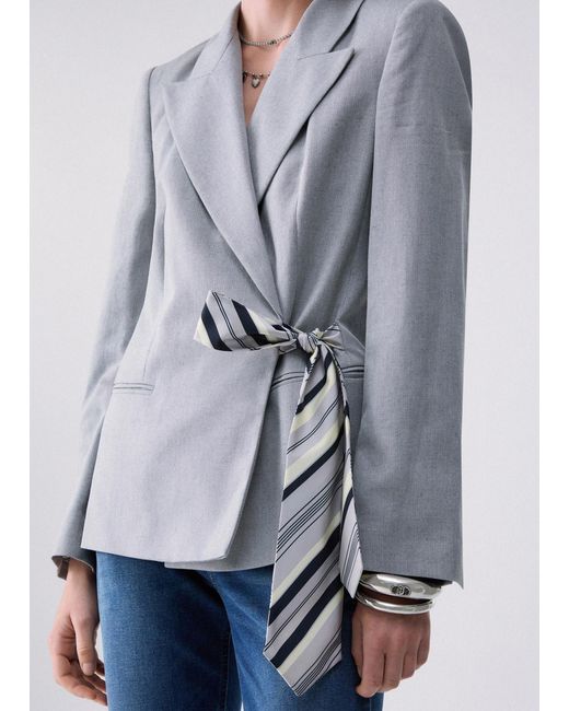 Blazer Con Corbata Liu Jo de color Gray