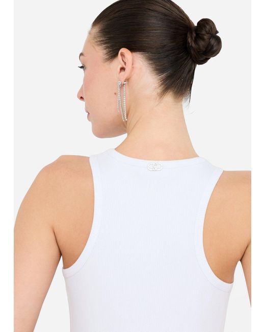Liu Jo Top Avec Applications Bijoux Liu Jo en coloris White