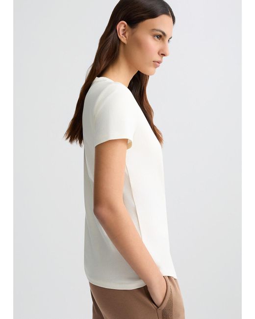 Liu Jo T-shirt Con Logo E Strass di Liu Jo in White