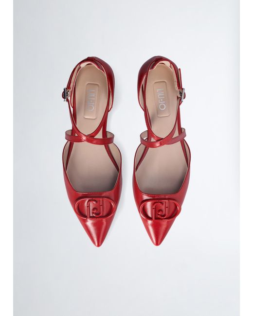 Liu Jo Ballerine Rosse Con Maxi Logo di Liu Jo in Red