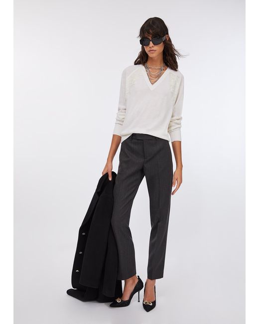 Liu Jo Pull En Laine Avec Dentelle Liu Jo en coloris White