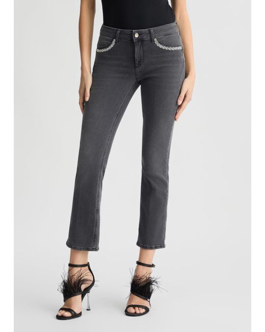 Liu Jo Jeans Bootcut Neri Con Strass di Liu Jo in Blue