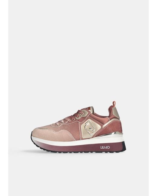 Liu Jo Sneakers À Plateforme Avec Strass All-Over Liu Jo en coloris Pink