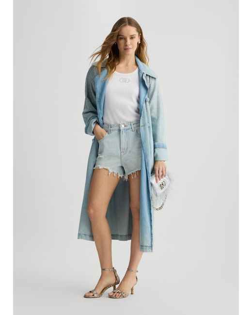 Liu Jo Trench In Denim Con Strass di Liu Jo in Blue