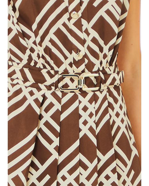 Liu Jo White Liu Jo Hemdblusenkleid Aus Bedrucktem Twill