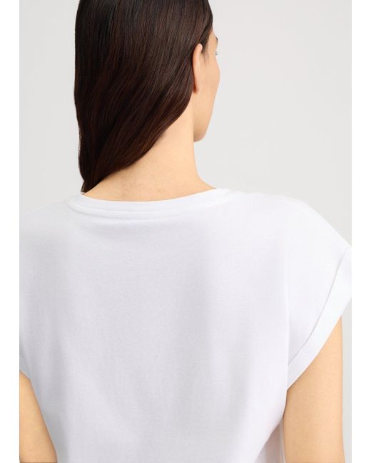 Liu Jo T-shirt Con Logo E Strass di Liu Jo in White