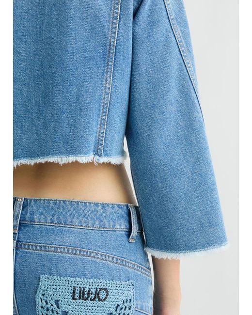 Liu Jo Giacca Cropped In Denim di Liu Jo in Blue