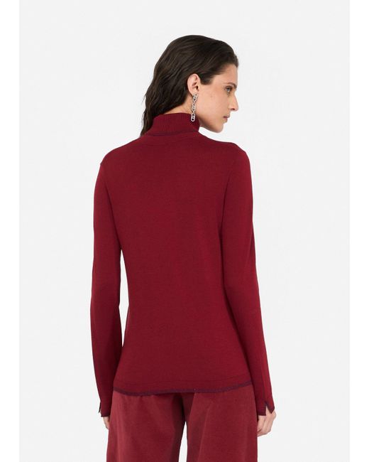 Liu Jo Pull À Col Roulé Avec Détails En Lurex Liu Jo en coloris Red