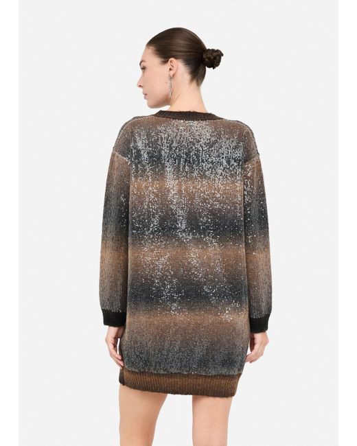Liu Jo Robe En Maille Avec Paillettes Liu Jo en coloris Gray