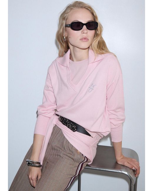 Pull À Col En V Liu Jo en coloris Pink