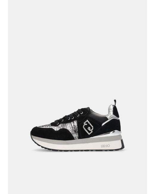 Liu Jo White Liu Jo Plateau-Sneaker Mit Beschichteter Optik