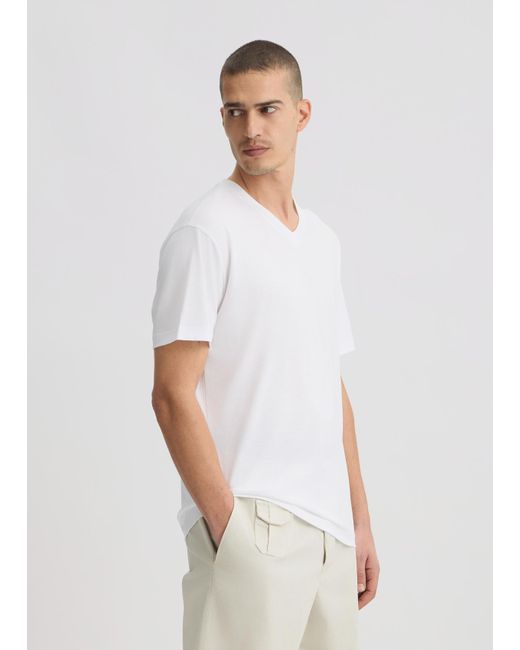 Liu Jo T-shirt Bianca Con Scollo A V di Liu Jo in White da Uomo