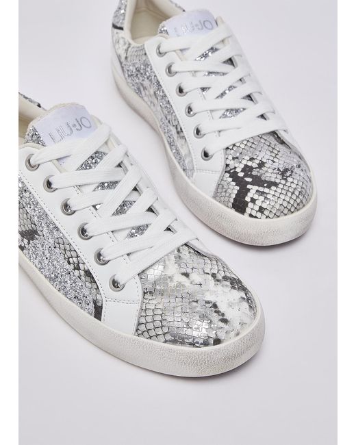 Baskets À Paillettes Effet Python Liu Jo en coloris White