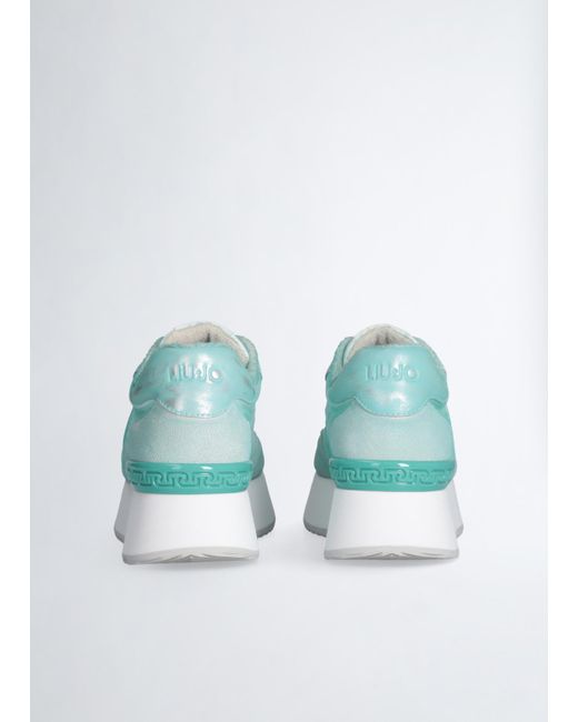 Liu Jo Sneakers Platform Délavé di Liu Jo in Blue